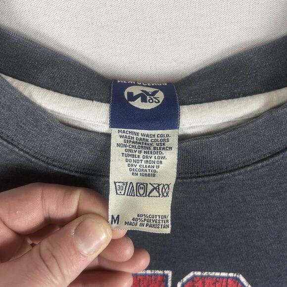 Vintage Y2k Kansas University KU Sweatshirt Mens Medium Gray/Blue Long Sleeve - Picture 5 of 10